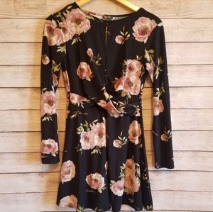 pink and black long sleeved dress